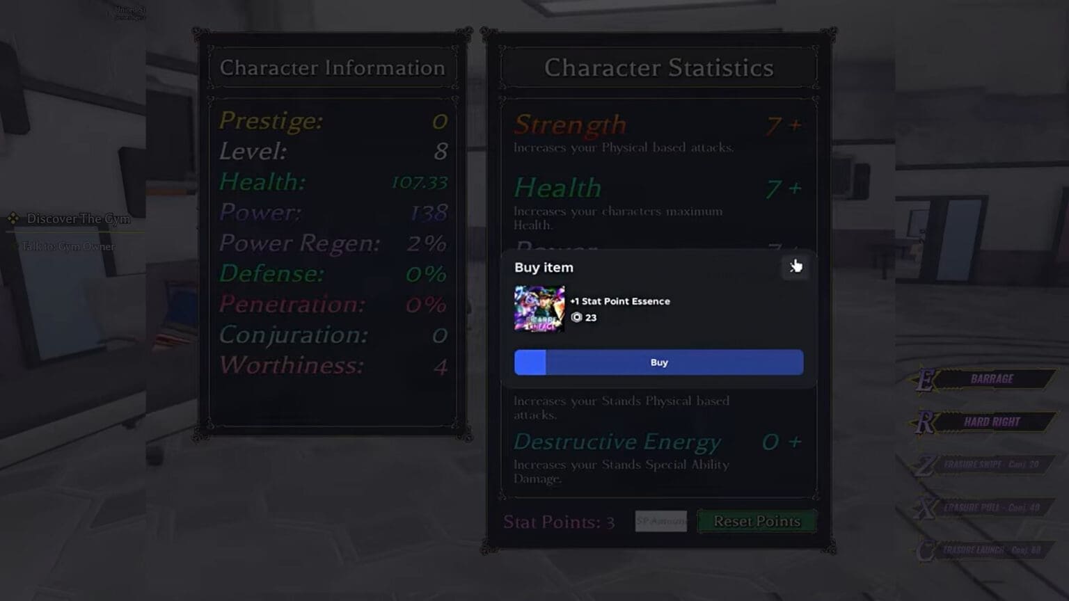 Bizarre Lineage Character Stats