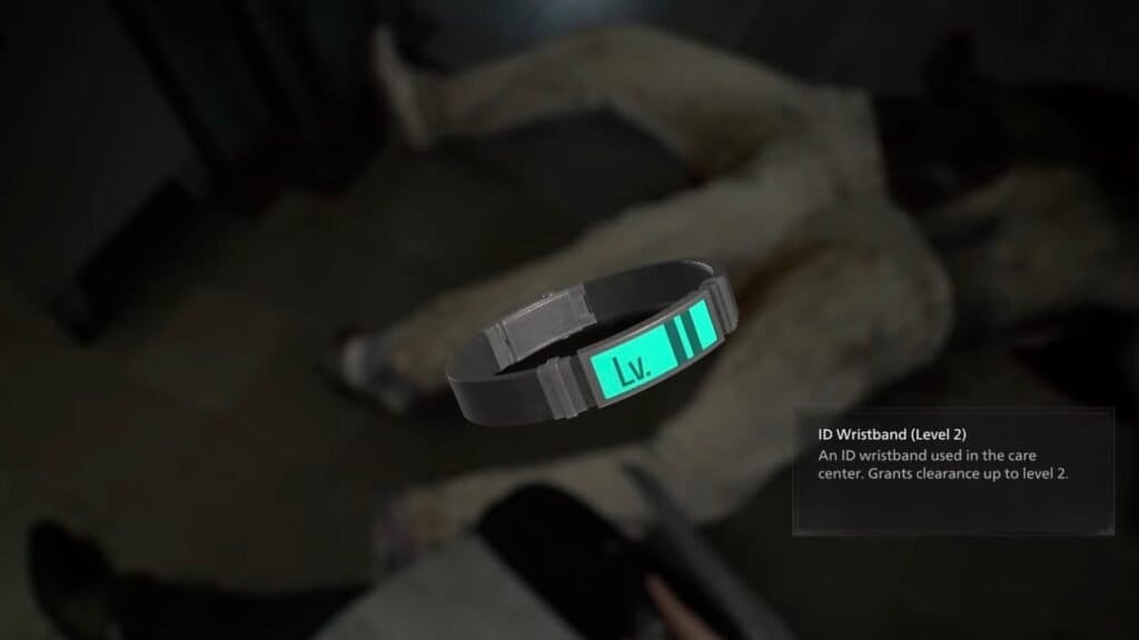 Obtaining the Level 2 ID Wristband in RE9.