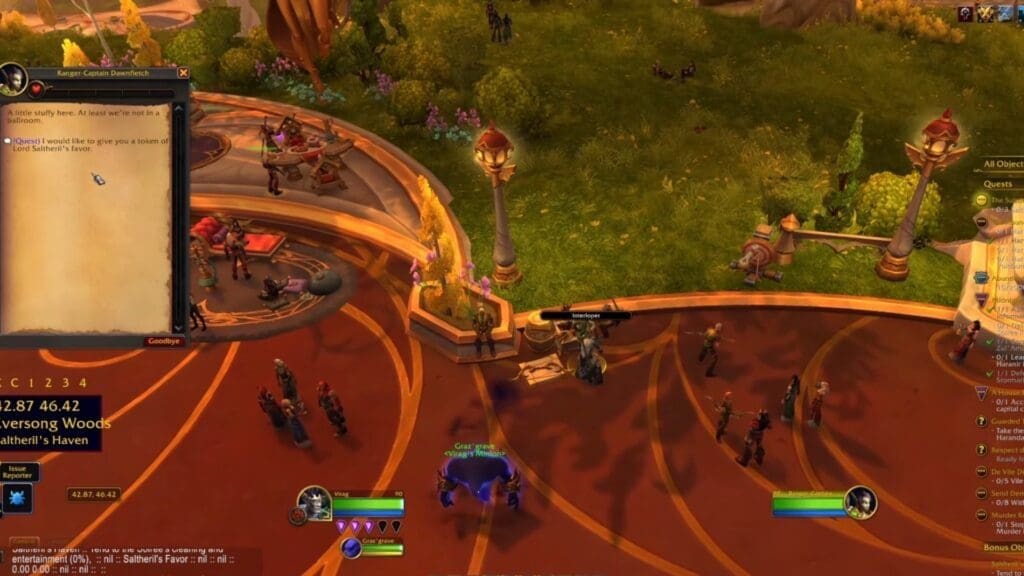 Giving Saltheril's tokens to Factions in WoW.