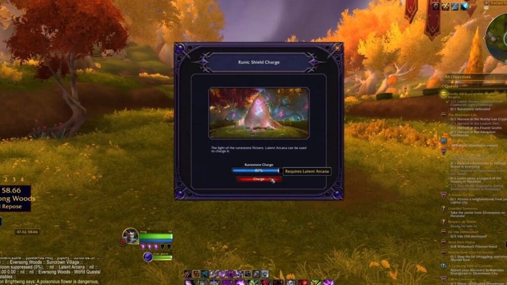 Defending Runestones in Eversong in WoW.