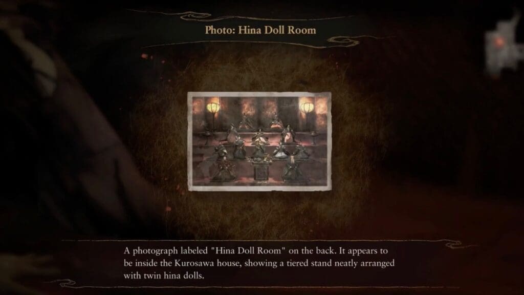 Hina Doll Room Photo in Fatal Frame 2 Remake.