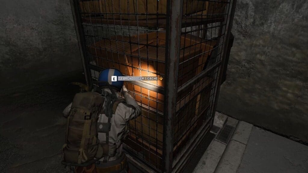 Searching Dodger's Cache.